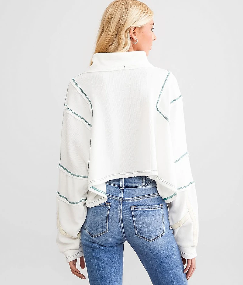 Contrast Stitch Quarter Zip Pullover
