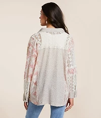 Floral Crochet Oversized Blouse