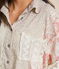 Floral Crochet Oversized Blouse