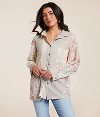 Floral Crochet Oversized Blouse