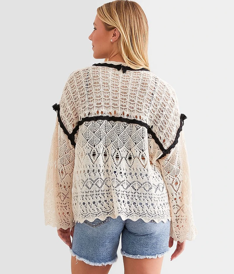 Oversized Crochet Cardigan Sweater