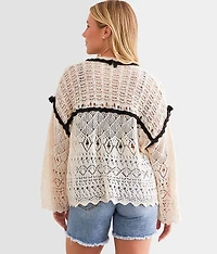 Oversized Crochet Cardigan Sweater