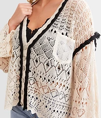 Oversized Crochet Cardigan Sweater