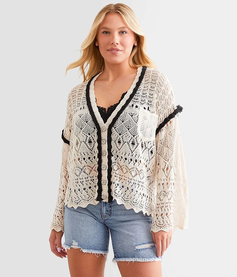 Oversized Crochet Cardigan Sweater