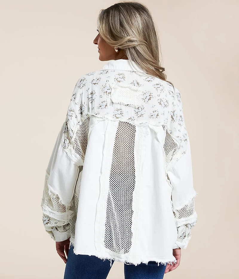 Pieced Floral Mesh Jacket