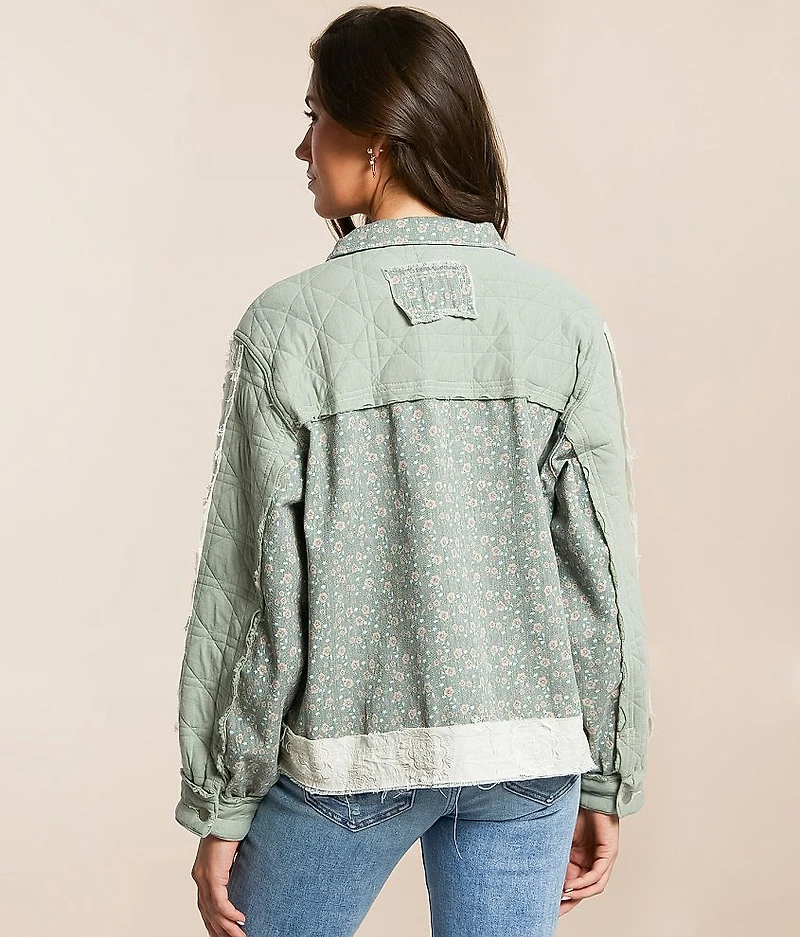 Pieced Floral Quilted Jacket