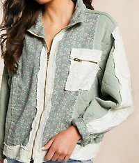 Pieced Floral Quilted Jacket