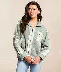 Pieced Floral Quilted Jacket