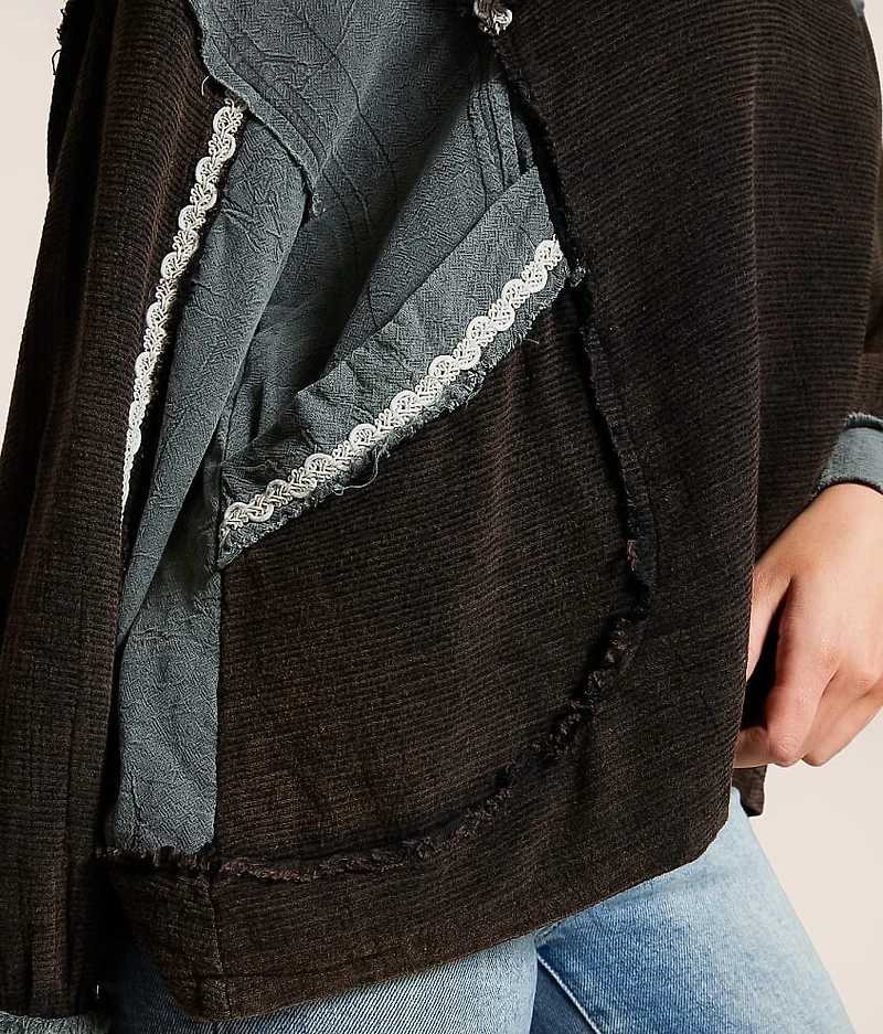 Raw Edge Ribbed Pullover