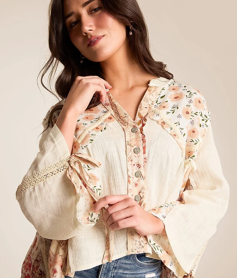 Floral Pieced Blouse