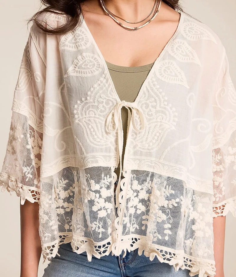 Embroidered Kimono - One Size