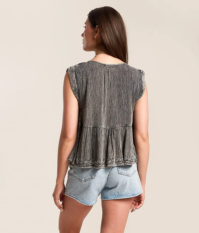 Washed Crinkle Top