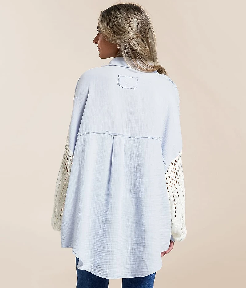 Raw Edge Textured Shirt