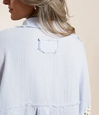 Raw Edge Textured Shirt