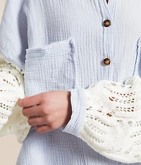 Raw Edge Textured Shirt