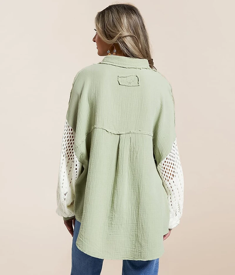 Raw Edge Textured Shirt