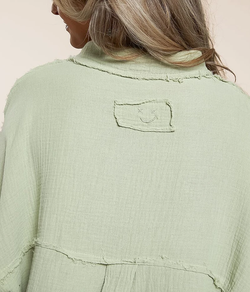 Raw Edge Textured Shirt