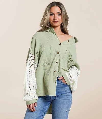 Raw Edge Textured Shirt