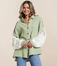 Raw Edge Textured Shirt