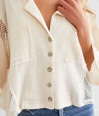 Netted Mesh Boxy Shirt
