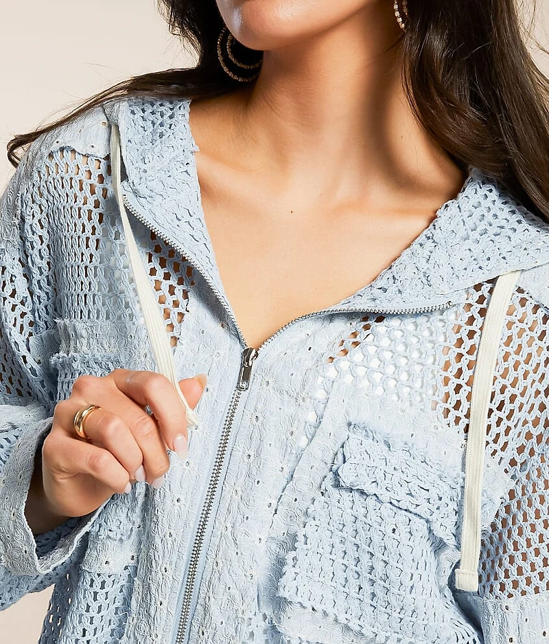 Crochet Hooded Jacket