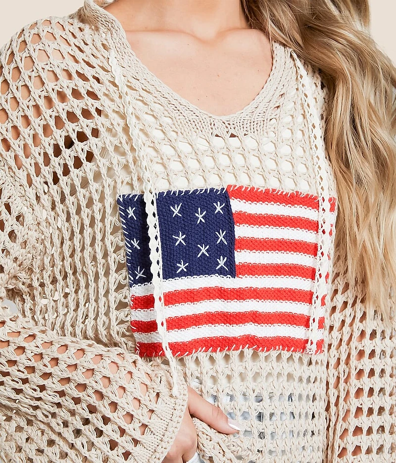American Flag Hooded Sweater