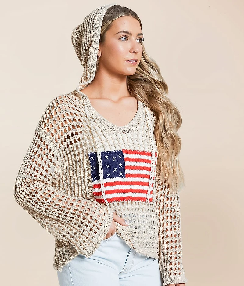 American Flag Hooded Sweater