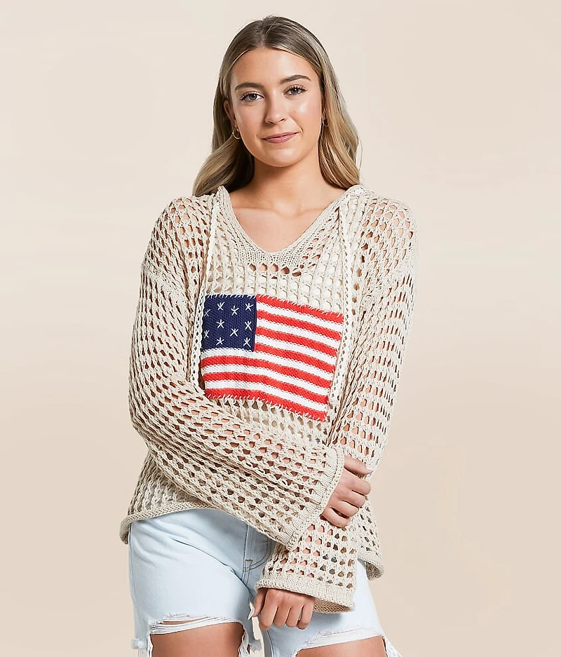 American Flag Hooded Sweater