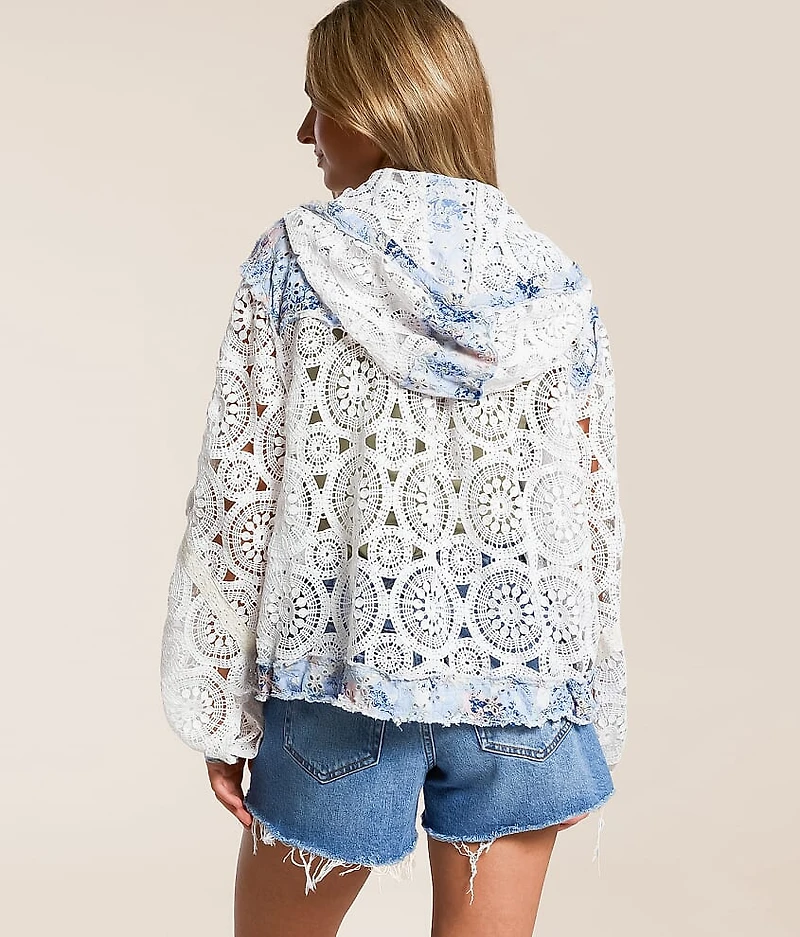 Crochet Hooded Shacket