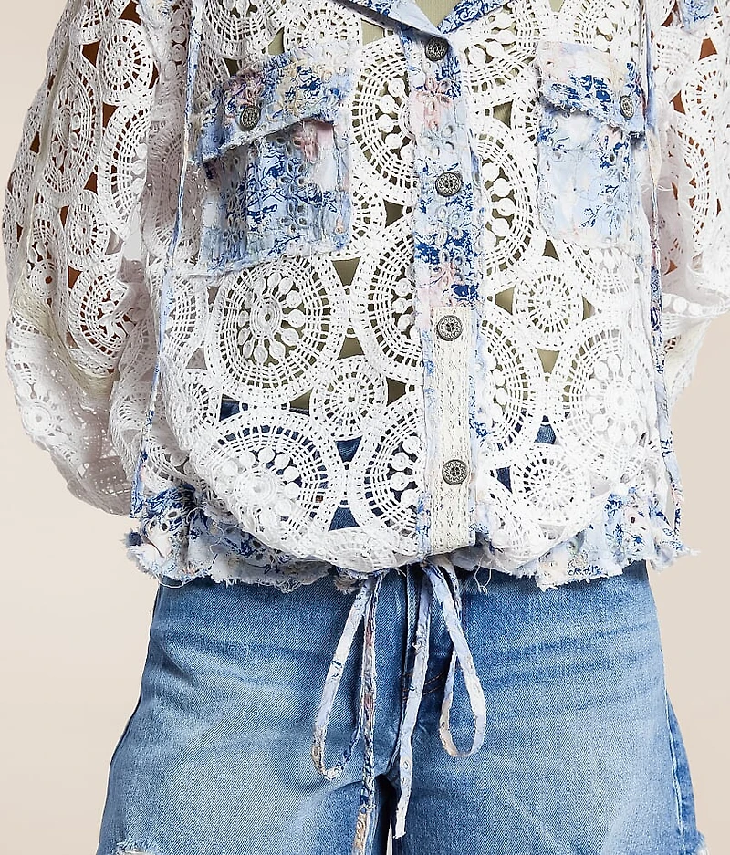 Crochet Hooded Shacket