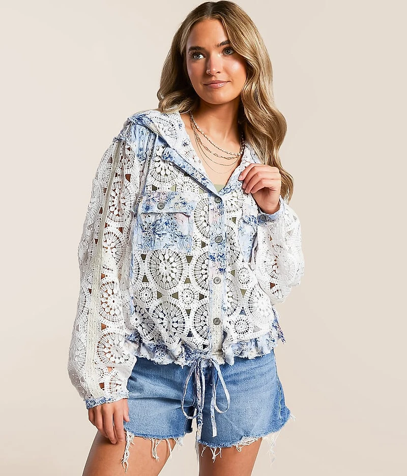 Crochet Hooded Shacket