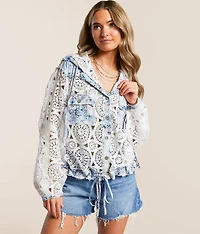 Crochet Hooded Shacket