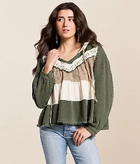 Pieced Floral Hoodie