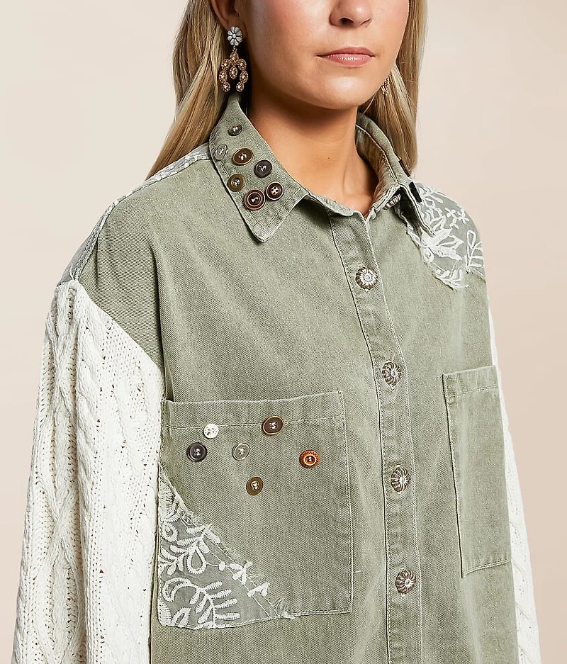 Washed Denim Oversized Jacket