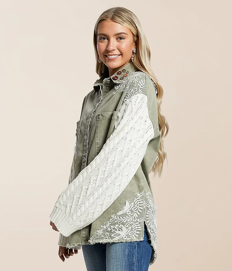 Washed Denim Oversized Jacket