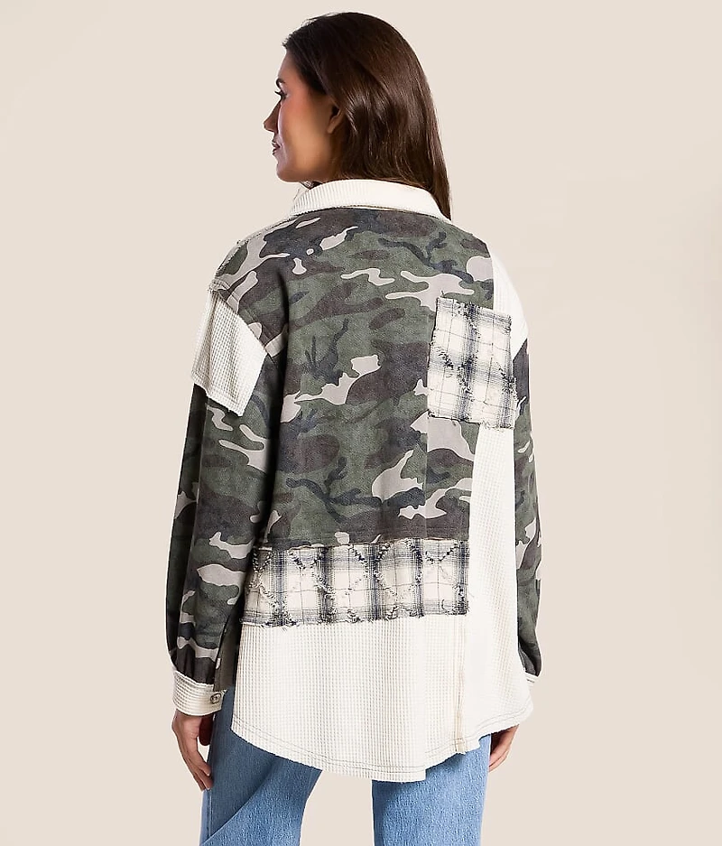 Pieced Camo Oversized Shacket