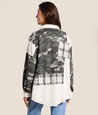 Pieced Camo Oversized Shacket