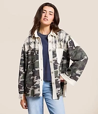 Pieced Camo Oversized Shacket