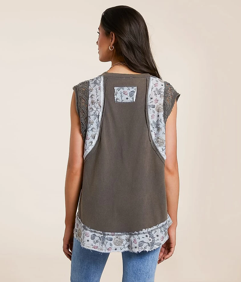 Pieced Floral Crochet Top