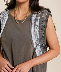 Pieced Floral Crochet Top