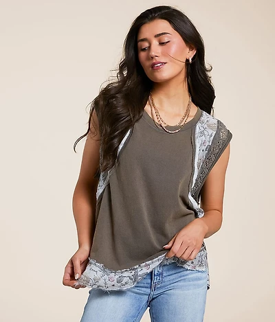 Pieced Floral Crochet Top