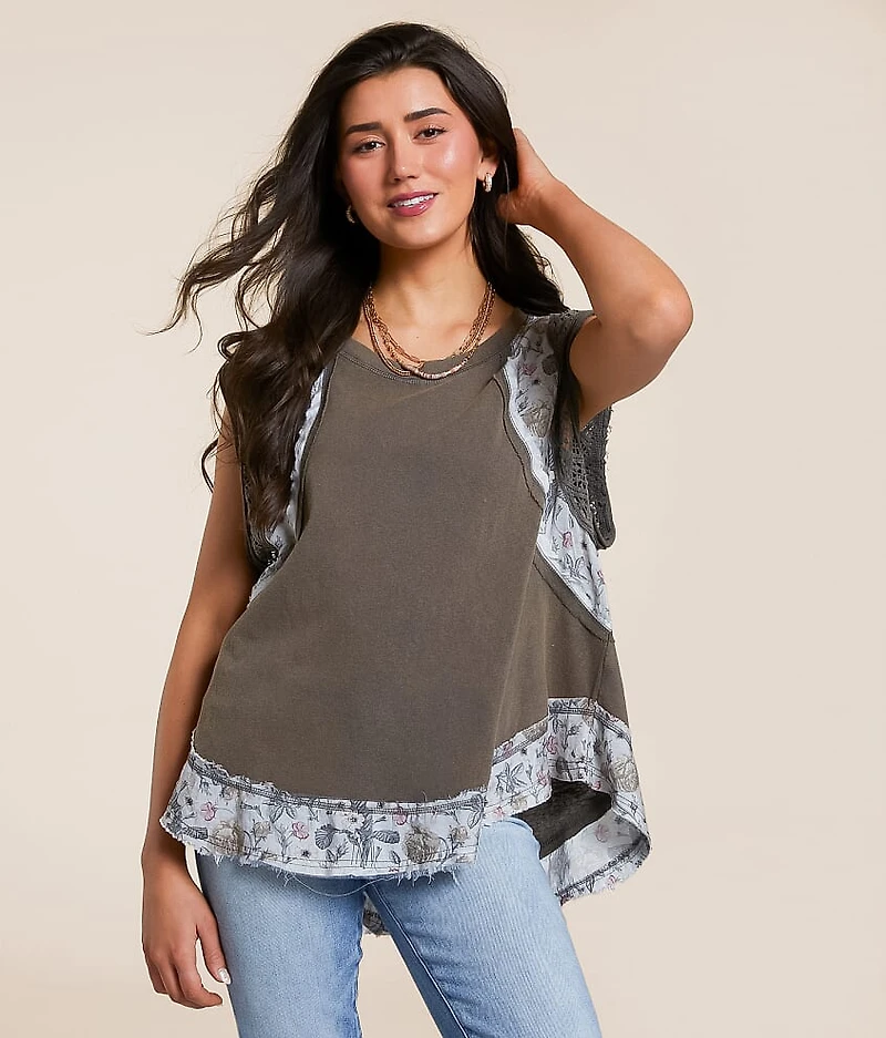 Pieced Floral Crochet Top