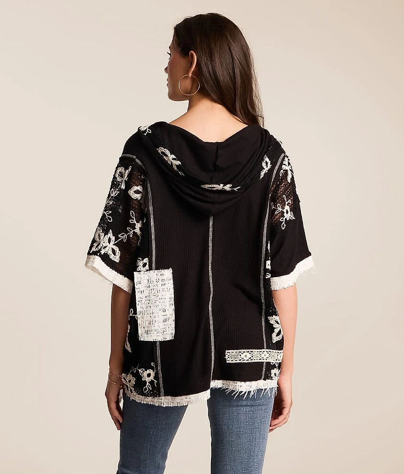 Floral Crochet Hoodie