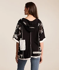 Floral Crochet Hoodie