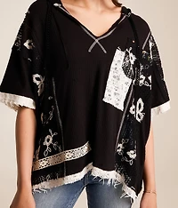 Floral Crochet Hoodie