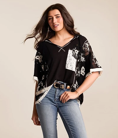 Floral Crochet Hoodie