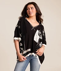 Floral Crochet Hoodie