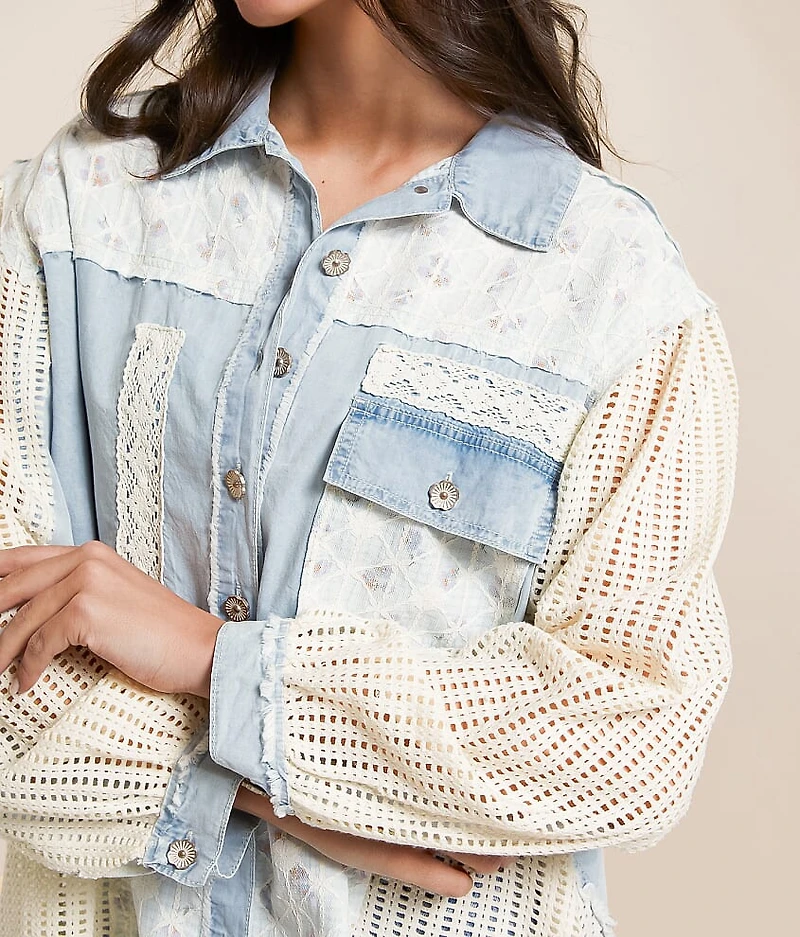 Floral Lace Western Oversized Shacket
