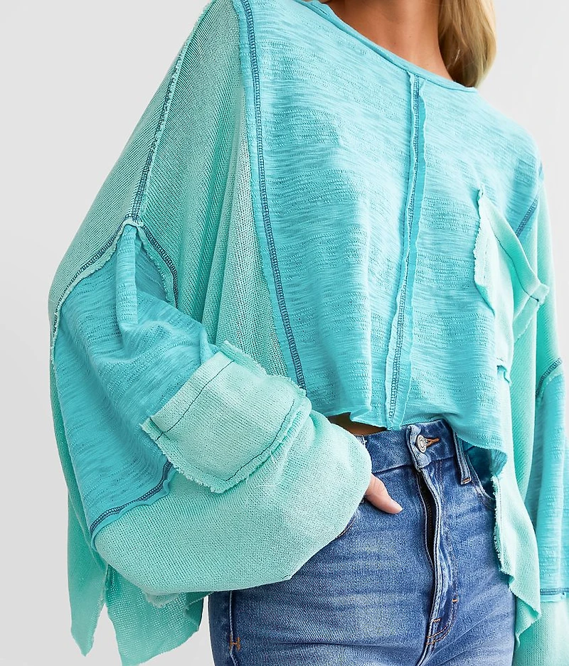 Cropped Boxy Raw Edge Top