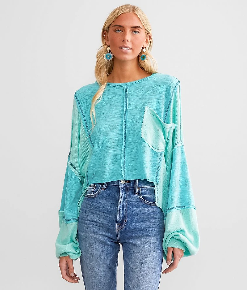 Cropped Boxy Raw Edge Top